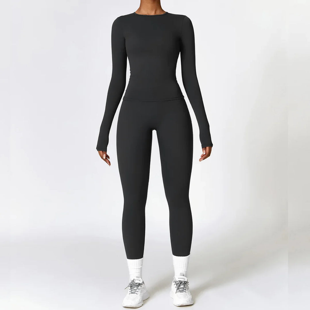 Levoire | Ensemble Homewear Leggings Et Haut À Manches Longues Noir