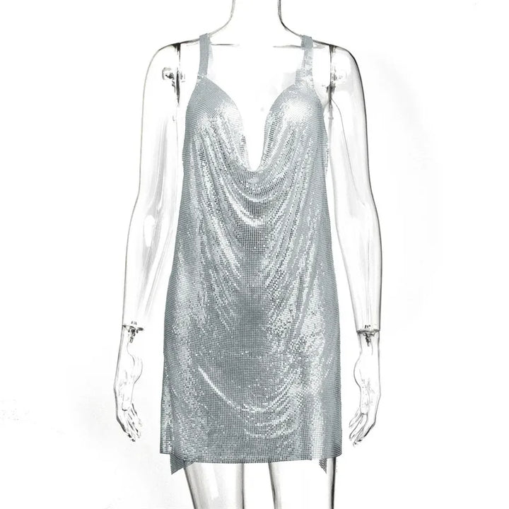 Levoire | Chaîne Métallique Halterneck Mini Robe Sans Métal