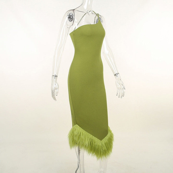 Levoire | Robe En Plumes Simple Sans Manches