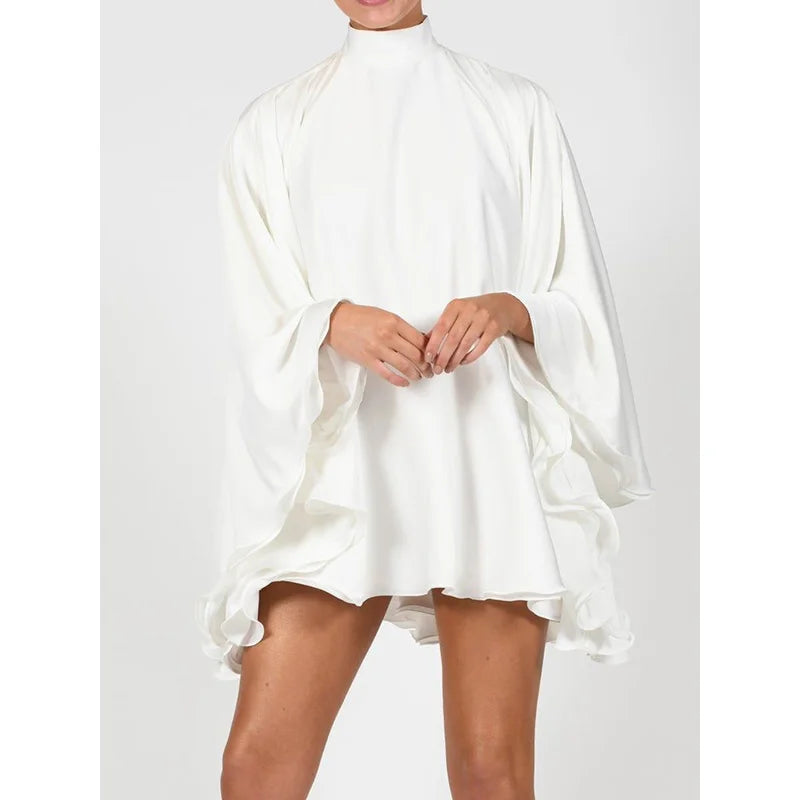 Levoire | Blanc Col Roulé Long Volant WEISS