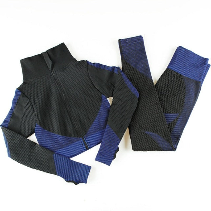 Levoire | Ensemble De Vêtements De Sport Avec Haut À Fermeture Éclair Bleu