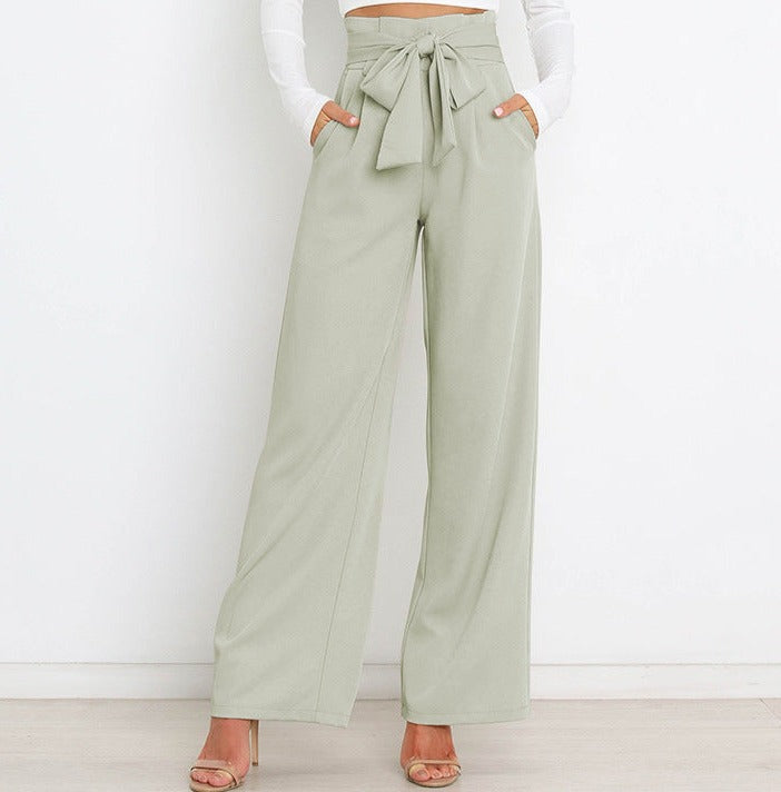 Levoire | Pantalon Élégant À Jambe Large Vert clair