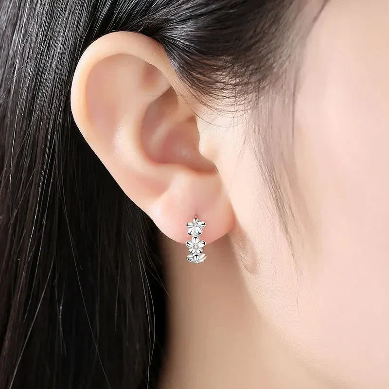 Levoire | Boucles Argent Fleurs