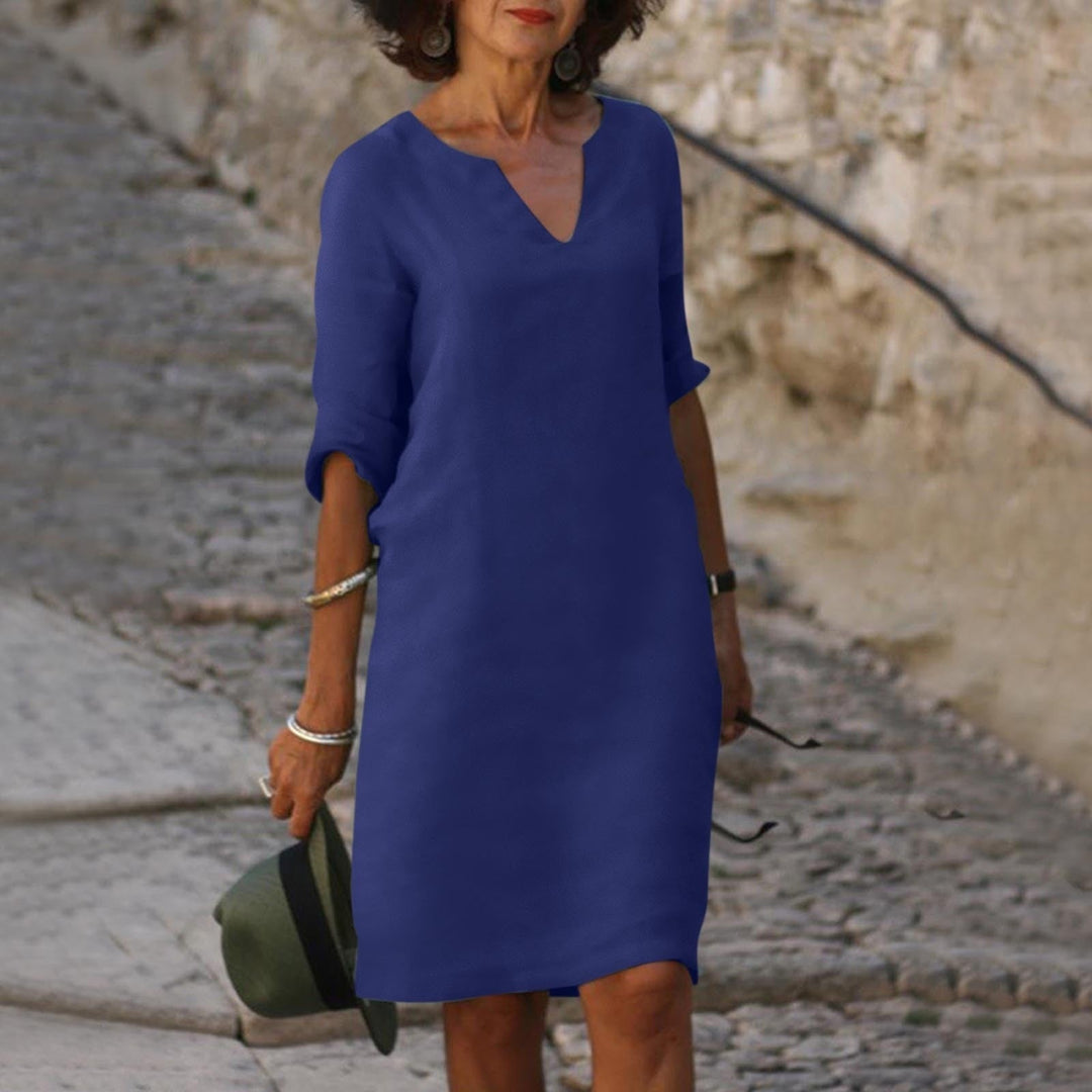 Levoire | Robe À Encolure En V Couvrant Le Ventre Intemporelle Bleu foncé