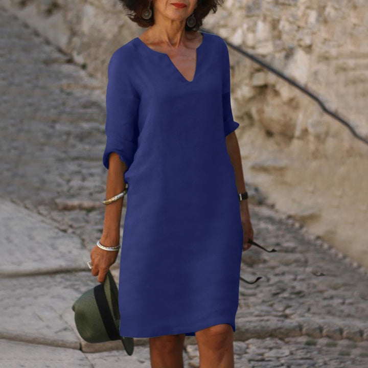 Levoire | Robe À Encolure En V Couvrant Le Ventre Intemporelle Bleu foncé