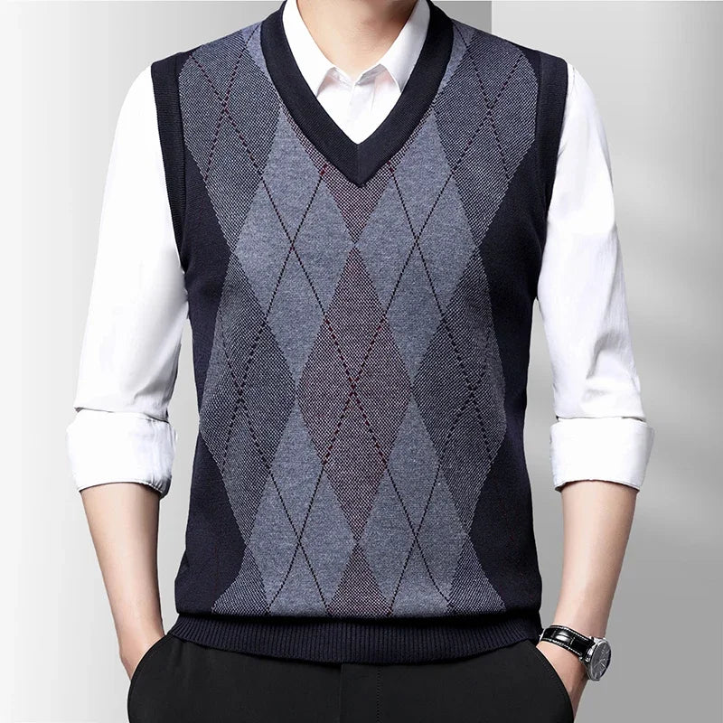 Levoire | Gilet En Maille Homme Pour L’Automne Et L’Hiver Bleu marine