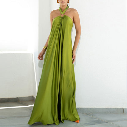 Levoire | Dos Nu | Robes Maxi Lâches À Tube Halter Vert clair