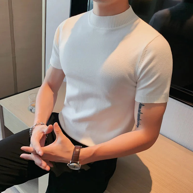 Levoire | Pull Homme Doux À Manches Courtes Blanc