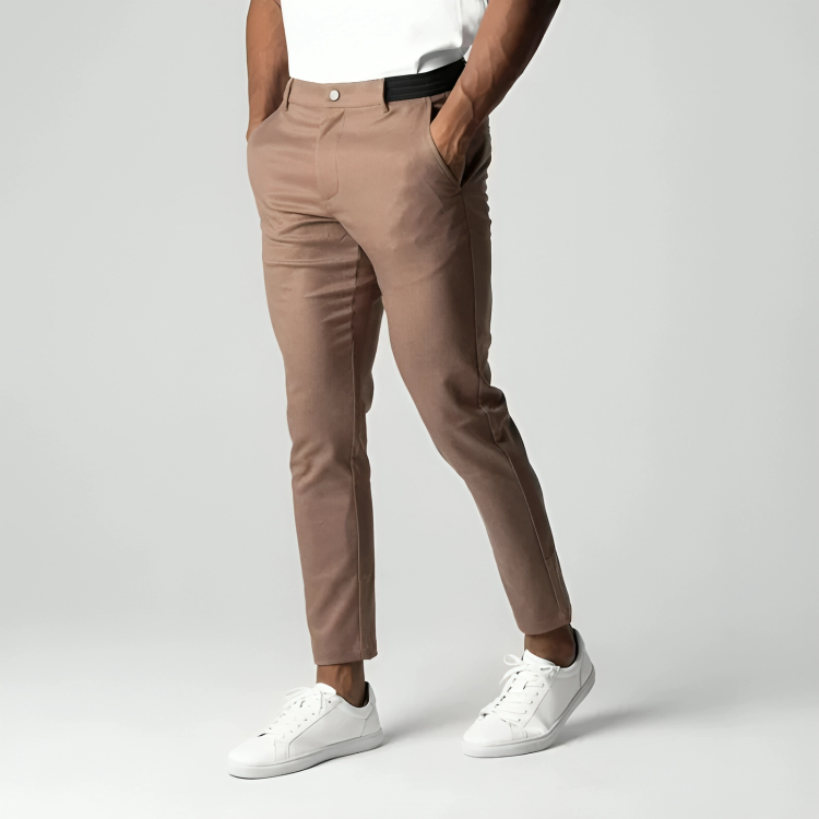 Levoire | Pantalon Extensible Avec Ceinture Confort Khaki