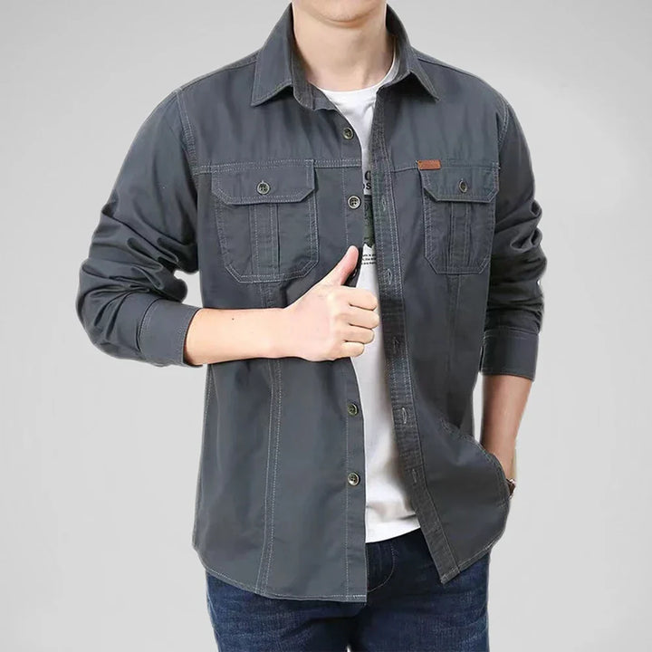 Levoire | Chemise Overshirt Décontractée Avec Plusieurs Poches Pour Hommes