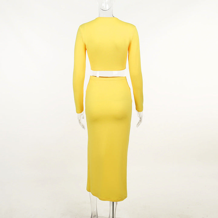 Levoire | Midi Dress With Long Sleeves And V Neck