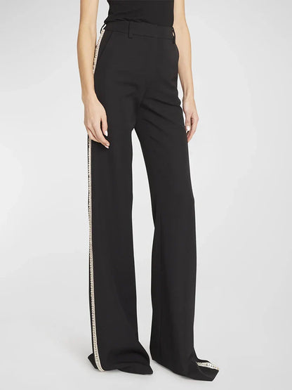 Levoire | Veste De Designer Diamants Cristal Perles Blazer Droite Pantalon Ce pantalon