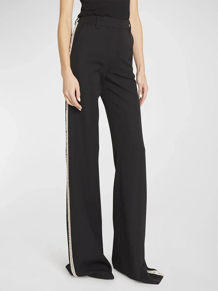 Levoire | Veste Designer Blazer Brodé De Cristaux Diamonds Pantalon Droit Ce pantalon