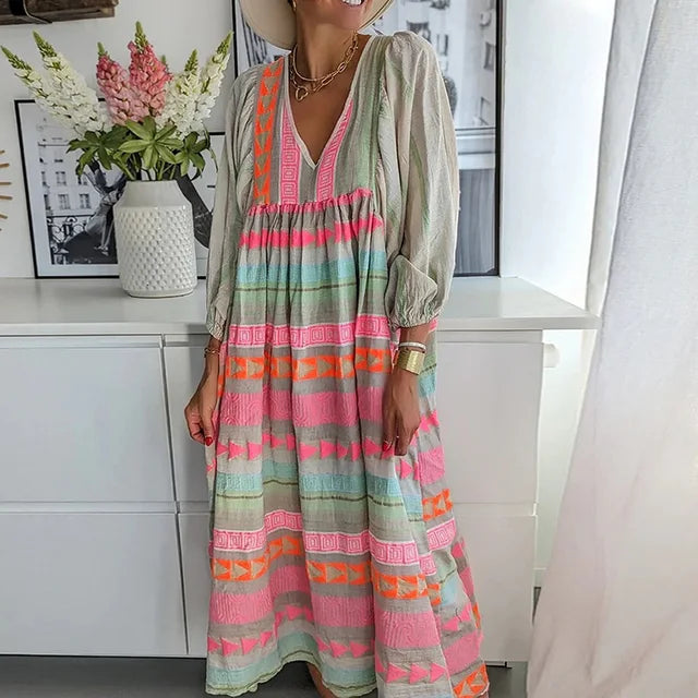 Levoire | Robe De Soirée Avec Motif Géométrique Pour Femmes Manches longues