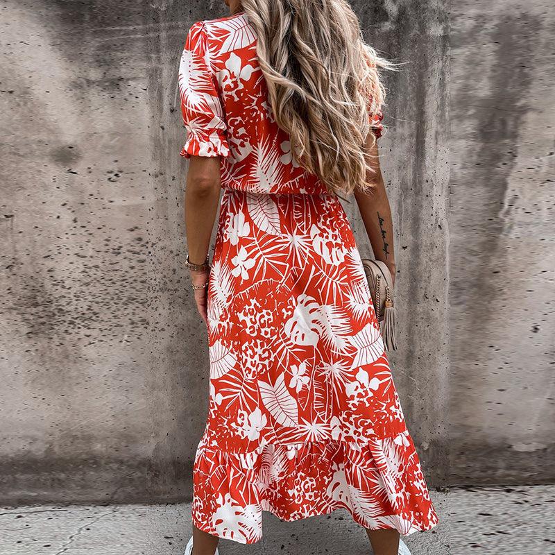Levoire | Femme Robe à jupe fendue imprimée floral