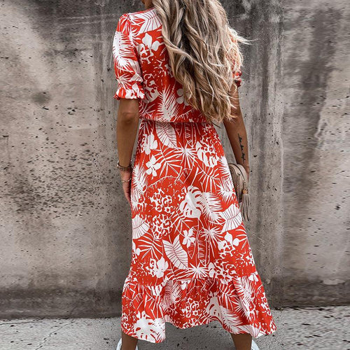Levoire | Femme Robe à jupe fendue imprimée floral