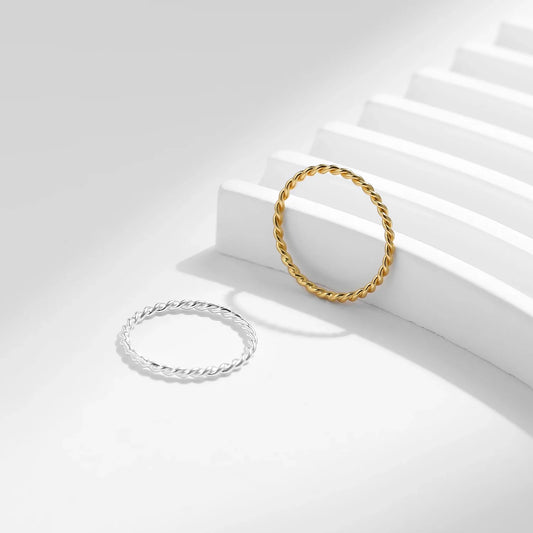 Levoire | Bague Minimaliste Réversible Empilable En Argent Sterling