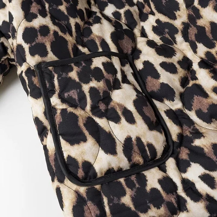 Levoire | Veste Bleue Avec Motif Léopard
