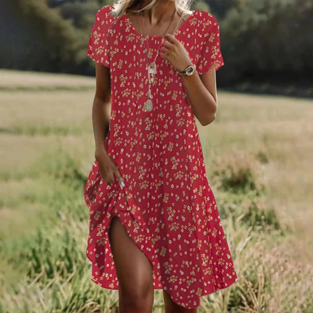 Levoire | Robe Maxi Fleur Bohémienne Pour Femmes Vin rouge