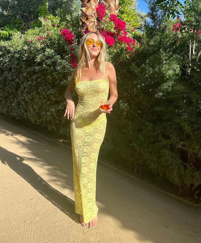 Levoire | Robes Maxi Transparentes Spitz À Épaules Dénudées