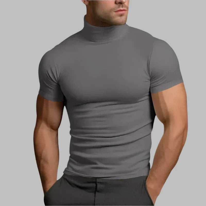 Levoire | T-Shirt Pour Hommes À Manches Courtes Ajusté Gris foncé