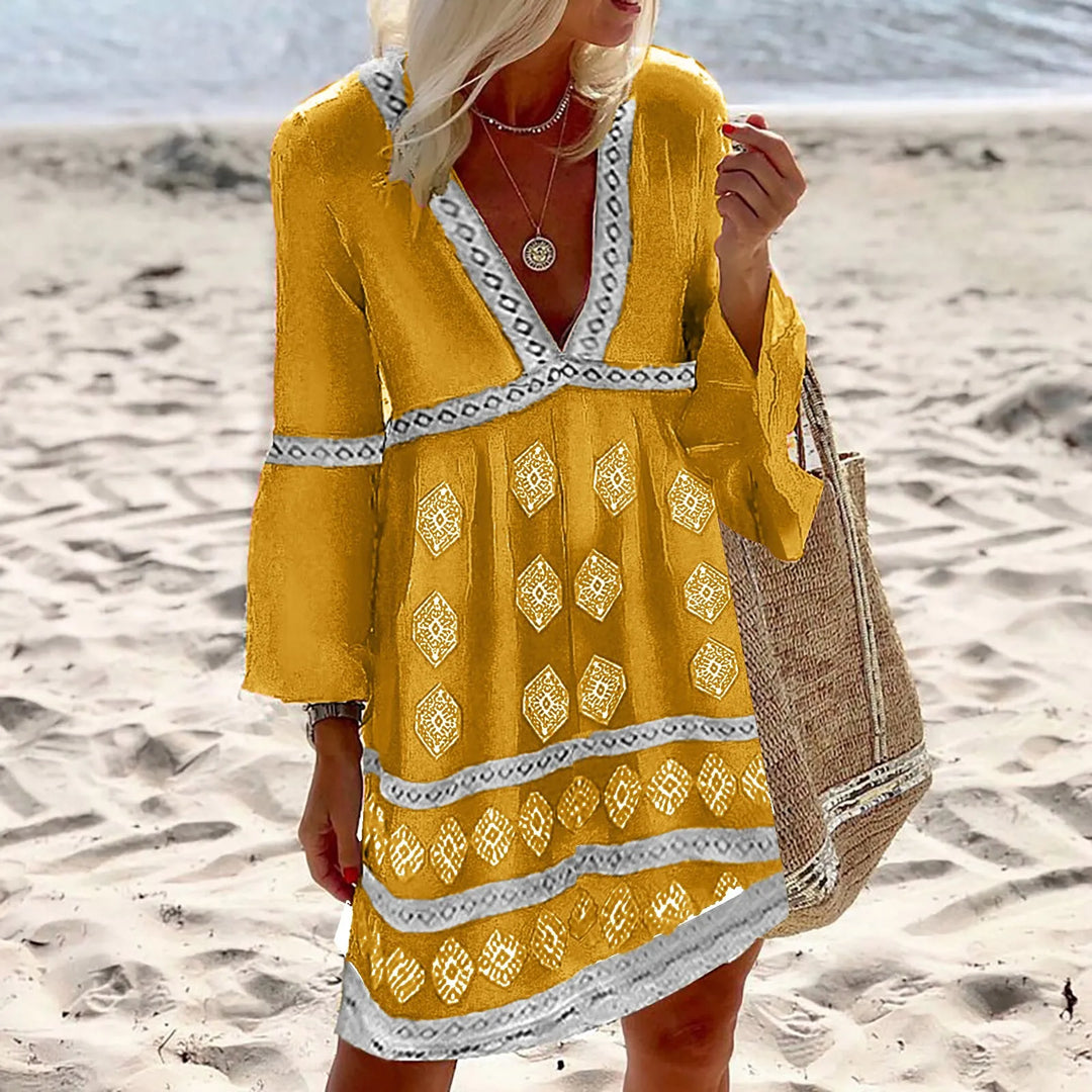 Levoire | Robes D'Été Avec Des Manches Chauve-Souris Robes D'Été Avec Des Manches Larges Jaune