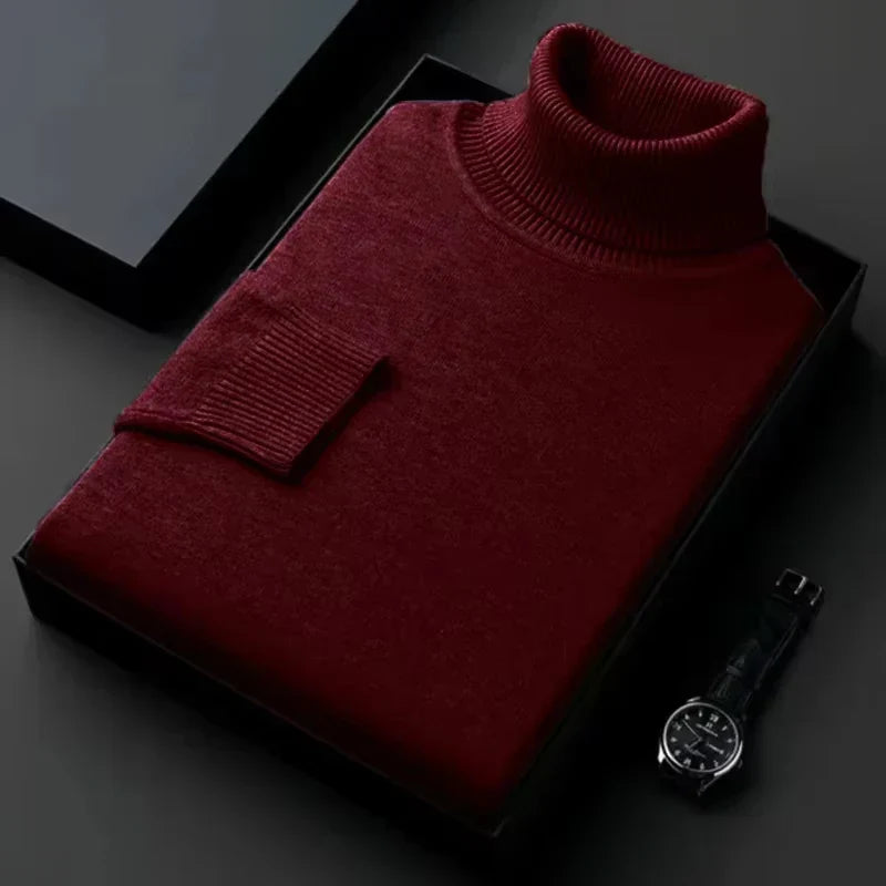 Levoire | Pull À Col Roulé Pour Hommes Bordeaux