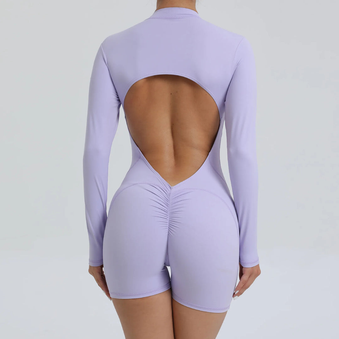 Levoire | Combinaison De Yoga Avec Décolleté Dans Le Dos Lila