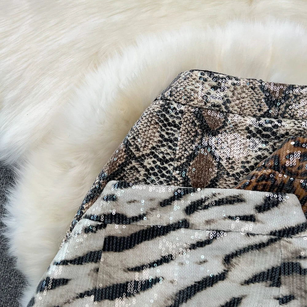Levoire | Jupe En Simili Cuir Imprimé Léopard Pour Un Look Sauvage Et Moderne