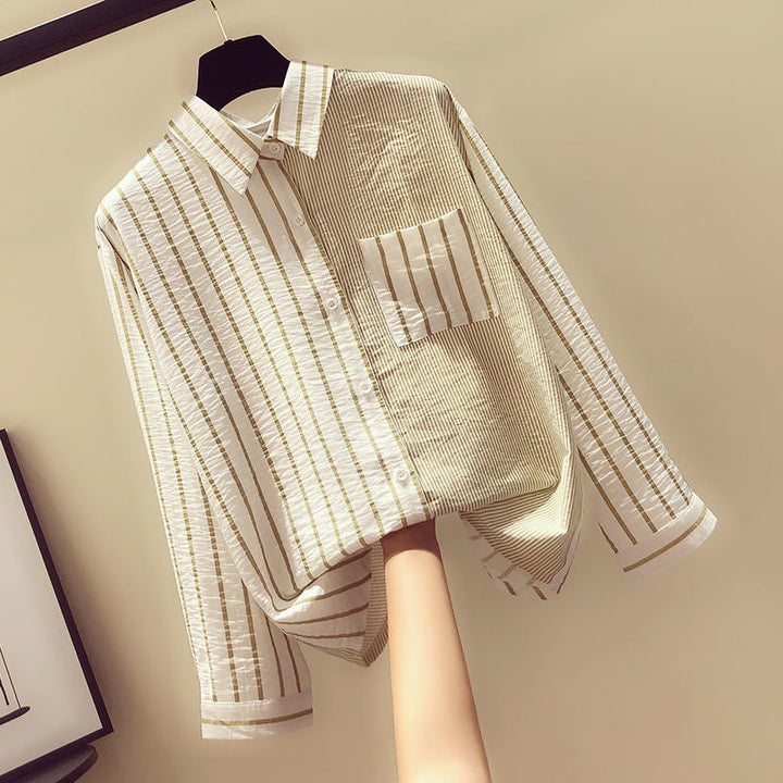 Levoire | Blouse À Rayures Pour Femmes Beige