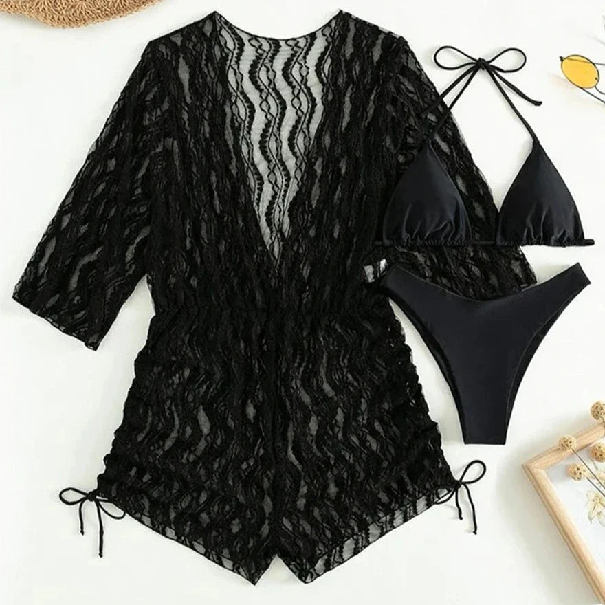 Levoire | Ensemble De Plage Combinaisons Avec Bikini Noir