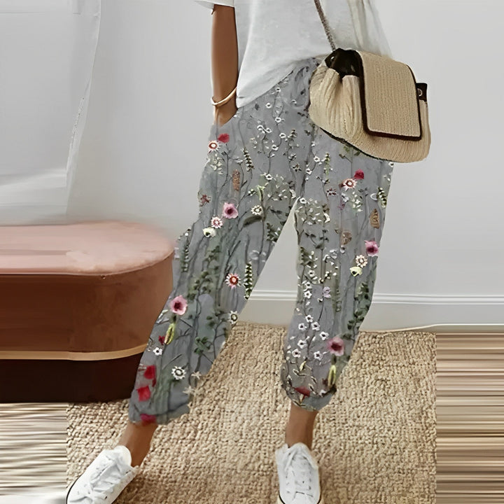 Levoire | Pantalons Boho Élégants Gris clair