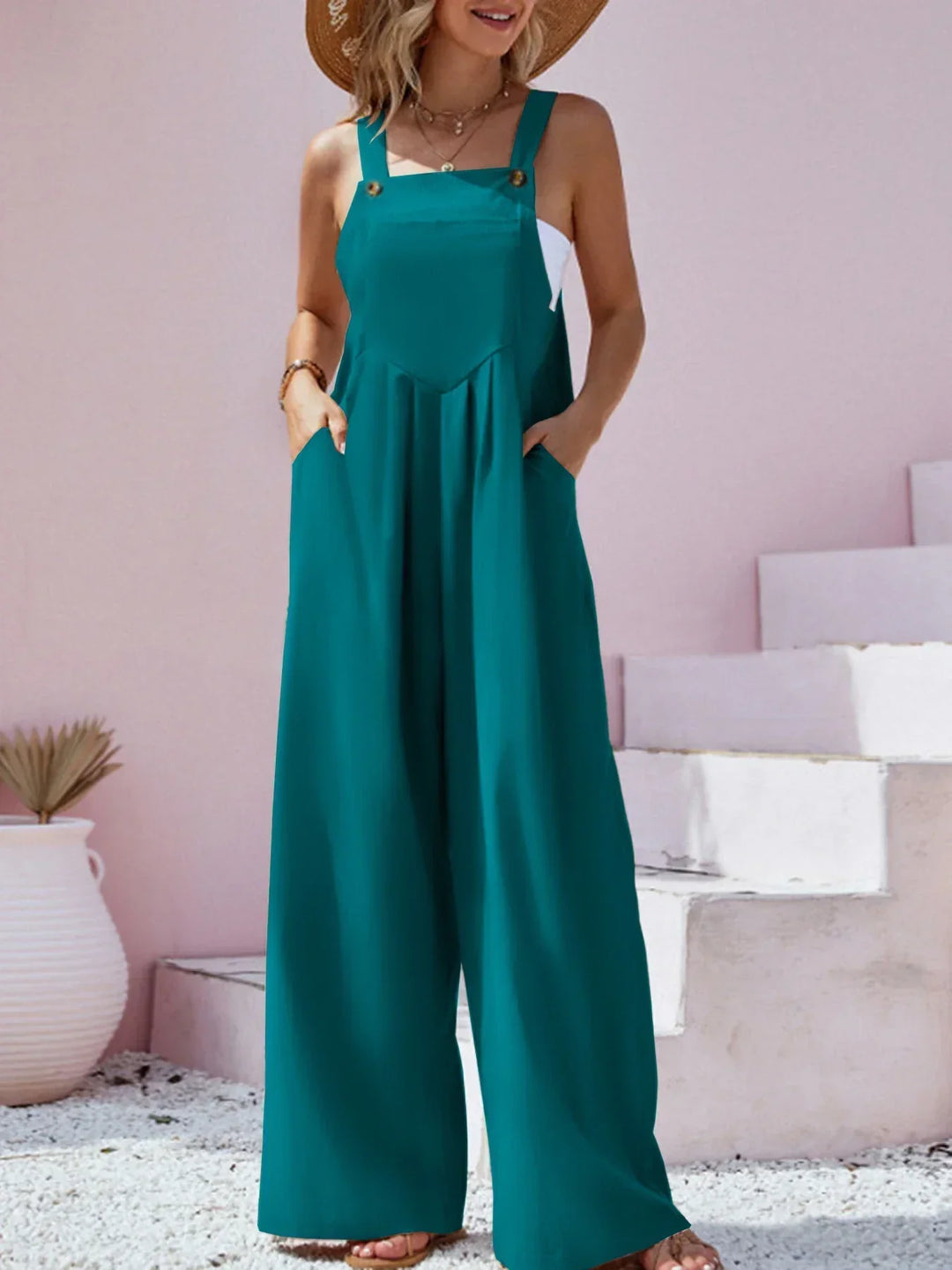 Levoire | Combinaison Avec Jambes Larges Turquoise