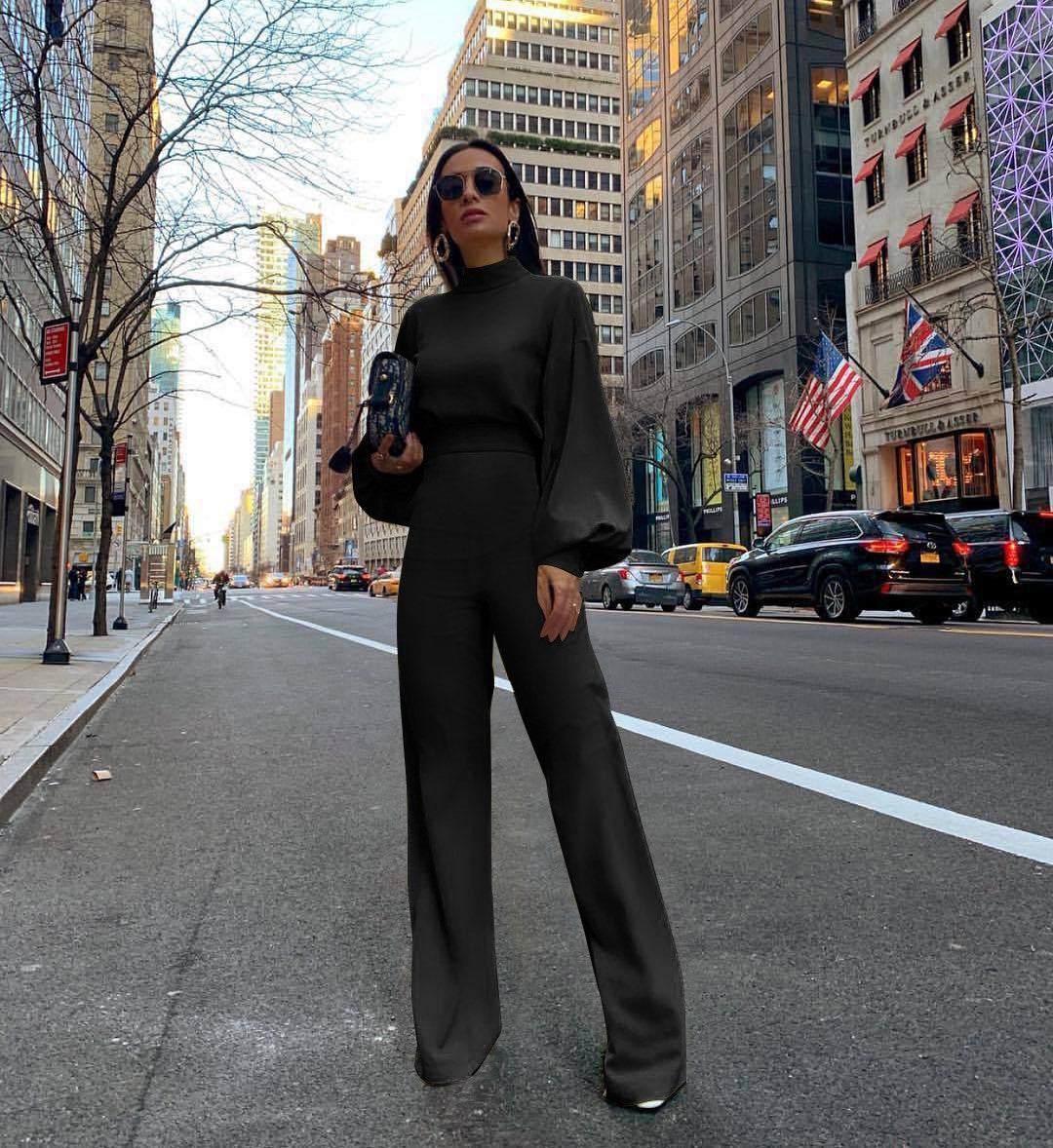 Levoire | T-shirt dress avec pantalons larges Noir