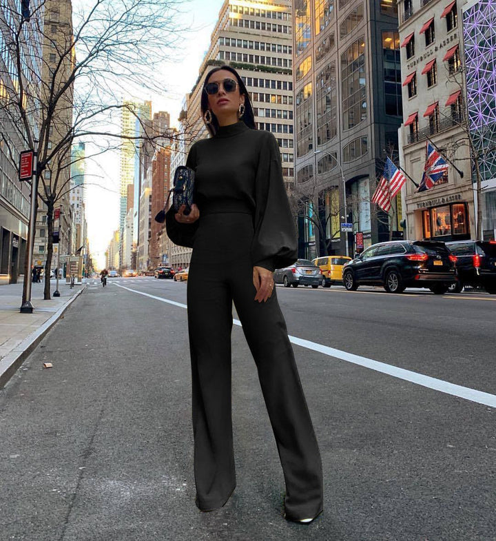 Levoire | T-shirt dress avec pantalons larges Noir