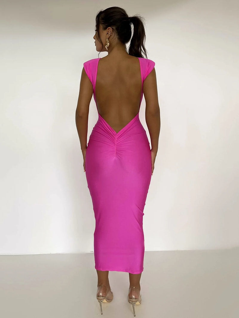 Levoire | Robe Maxi À Col Rond Avec Manches