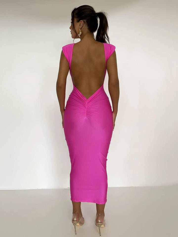 Levoire | Robe Maxi À Col Rond Avec Manches