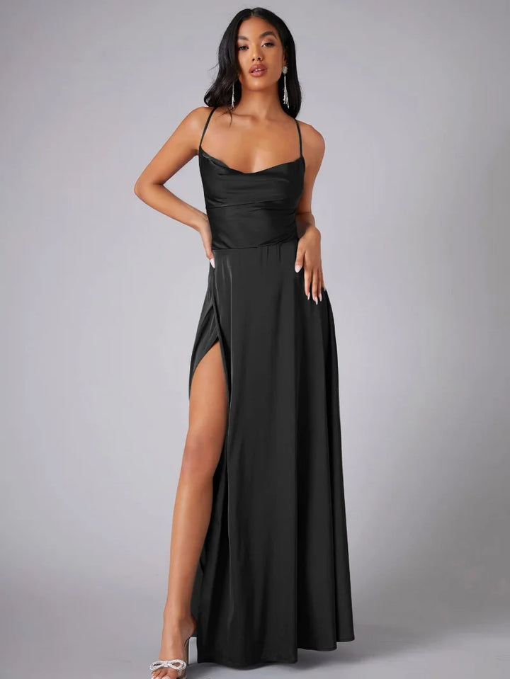 Levoire | Robe Maxigâteau Élégante Satin Noir