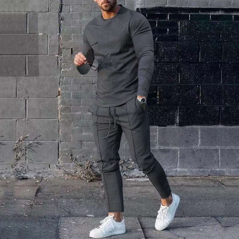 Levoire | Ensemble Confortable Et Décontracté Pour Homme Gris Foncé