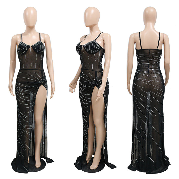 Levoire | Diamants Cristal Haut Côté Vent Robes Maxi