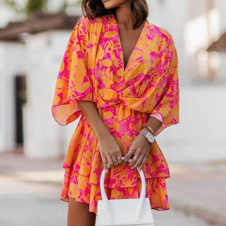Levoire | Mini Robe D'Été Pour Femmes Olga Orange