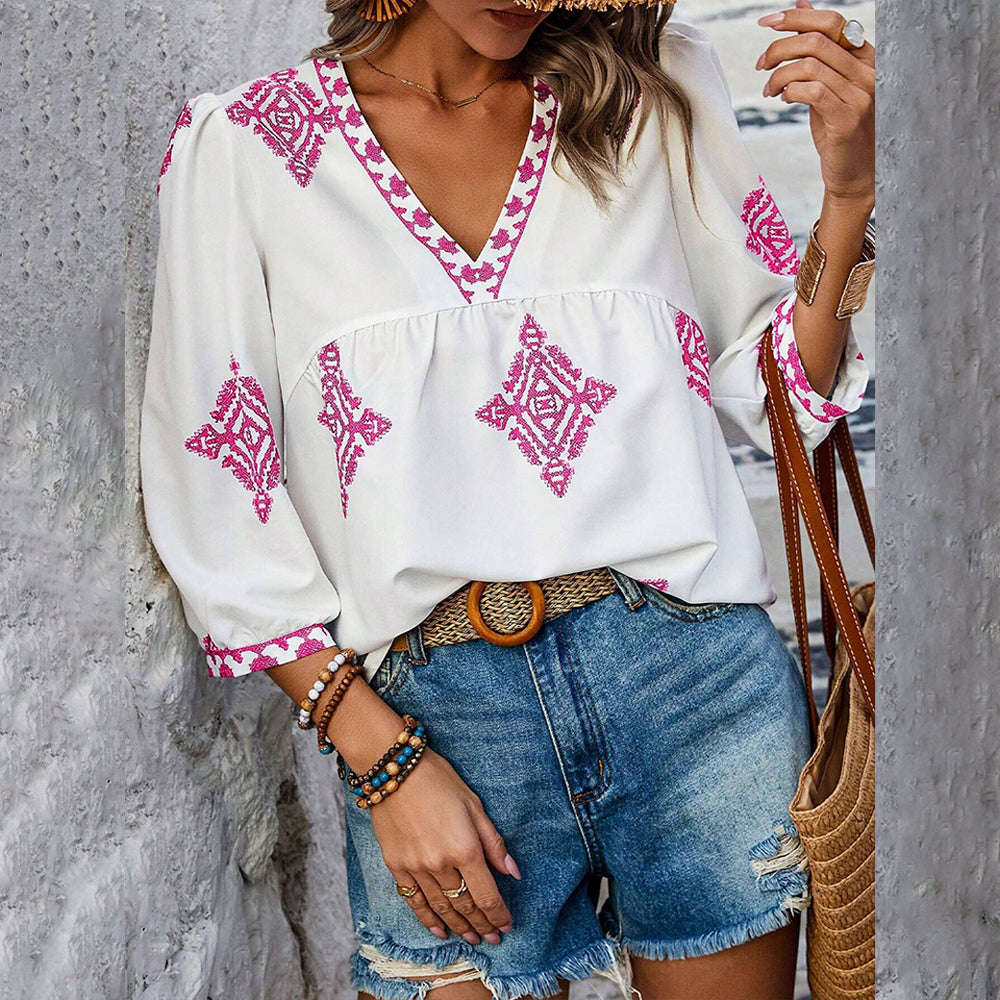Levoire | Blouse Avec Imprimé Rétro Pour Femmes