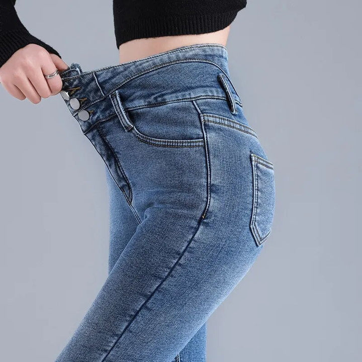 Levoire | Coupe Slim Pantalons Taille Haute En Polaire Avec Poches