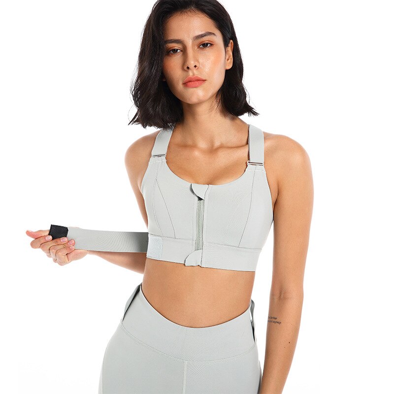 Levoire | Débardeur de sport avec Coupe Flatteuse et Fermeture Éclair Ajustable pour Femmes Gris