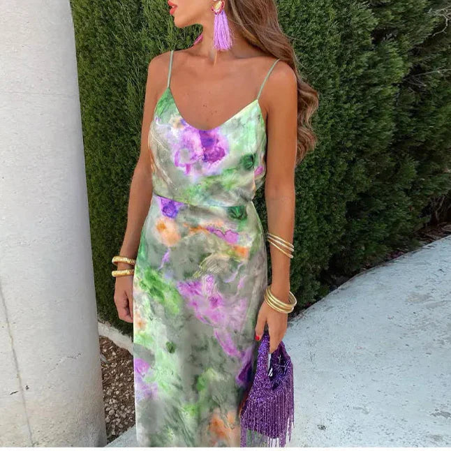 Levoire | Robe Maxi À Encolure En V Avec Motif Halo Pour Femmes Serena