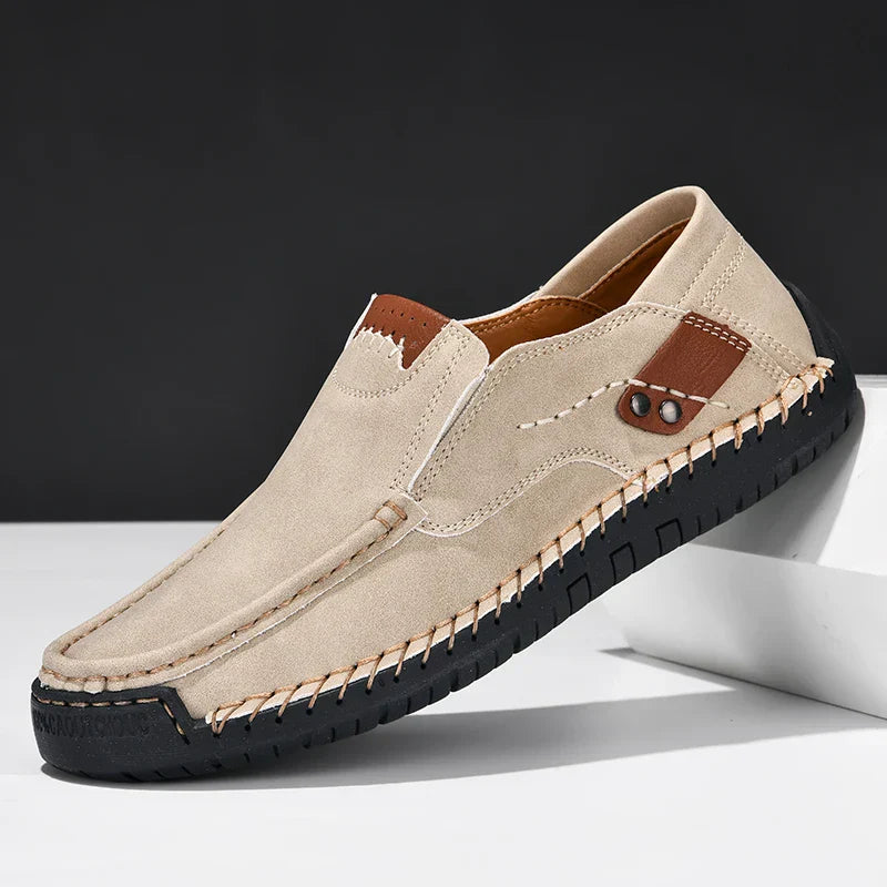 Levoire | Chaussons Cuir Souple Homme Beige