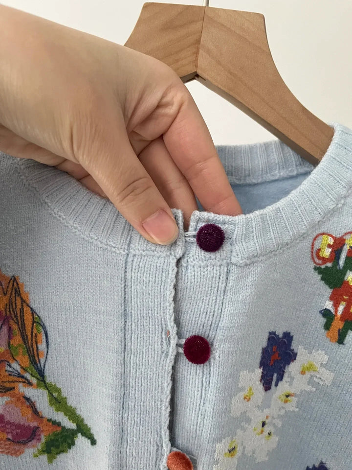 Levoire | Veste En Tricot Élégante Avec Fleurs