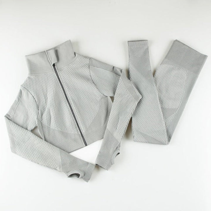 Levoire | Ensemble De Vêtements De Sport Avec Haut À Fermeture Éclair Gris clair