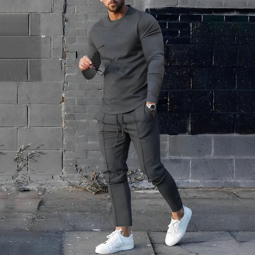 Levoire | Ensemble léger de pull et de pantalon pour hommes Gris foncé