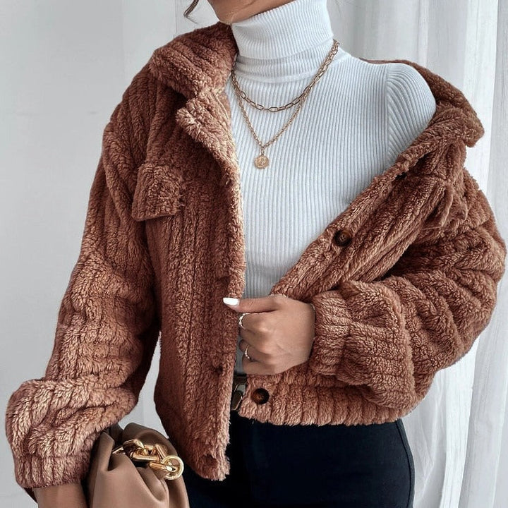 Levoire | Veste En Fleece Longue À Manches Avec Boutons Braun
